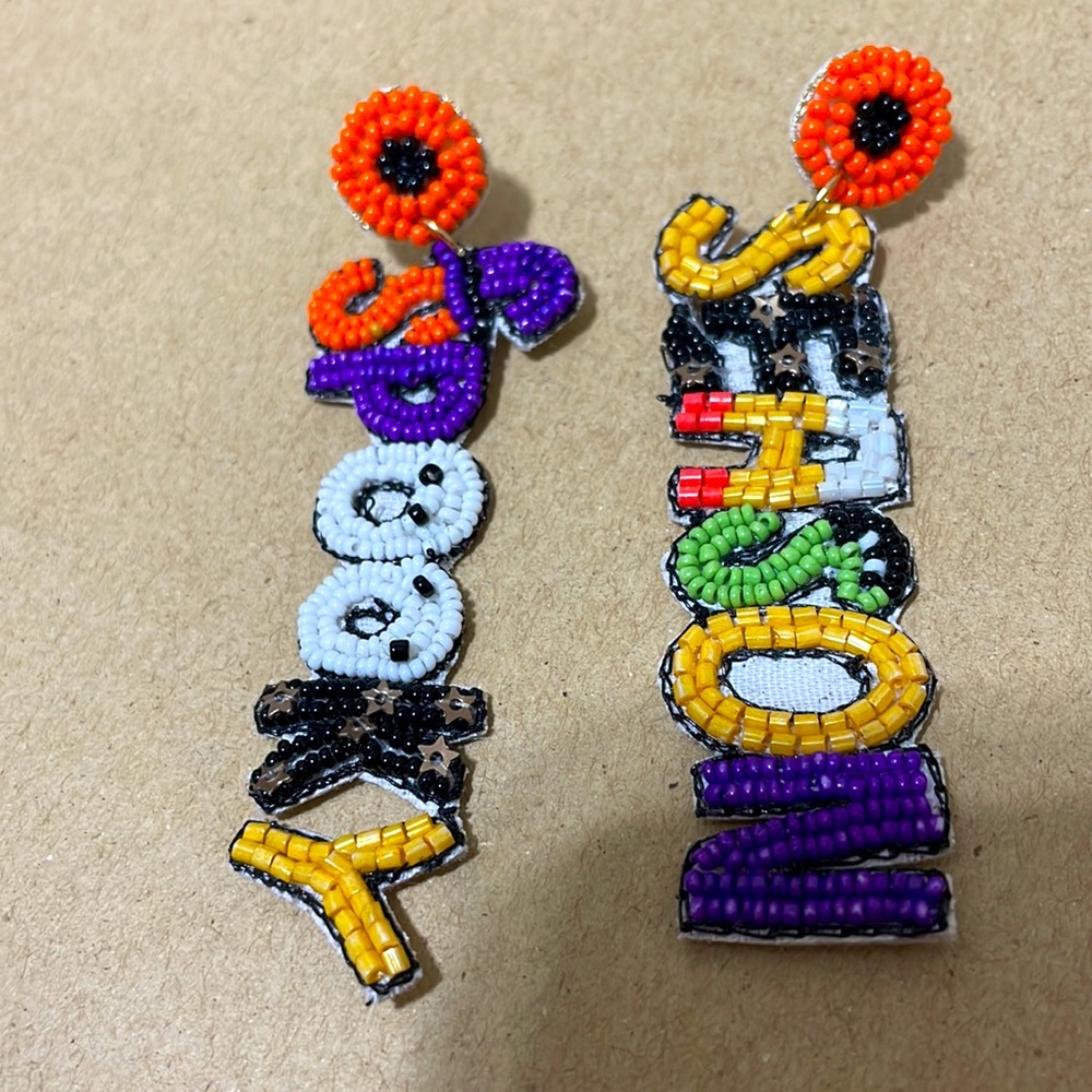 🎉🎃Multicolor Beaded Halloween Earrings